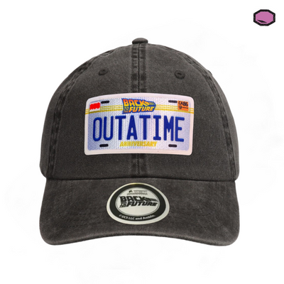 Gorra Back to the Future Outatime Gris Tipo Deslavada