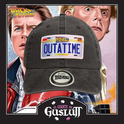 Gorra Back to the Future Outatime Gris Tipo Deslavada