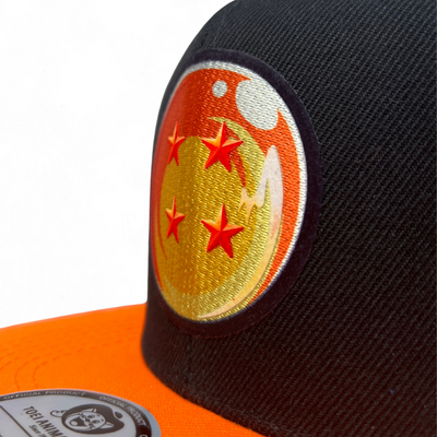 Gorra Dragon Ball Z Esfera 4 Estrellas Negra/Naranja Snapback
