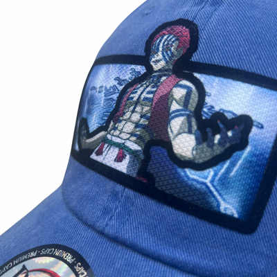 Gorra Demon Slayer: Kimetsu No Yaiba Luna Superior #3 Akaza Azul Royal Tipo Deslavada