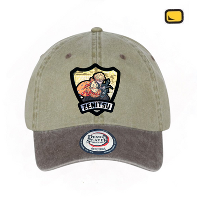 Gorra Demon Slayer: Kimetsu No Yaiba Zenitsu Agatsuma Beige/Café Tipo Deslavada