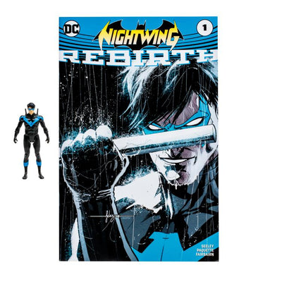 Set de Cómic y Mini Figura Mcfarlane Toys DC Multiverse Page Punchers Nightwing Rebirth