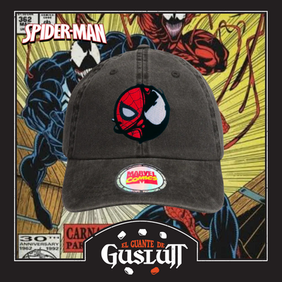 Gorra Spiderman Symbiote Gris Tipo Deslavada