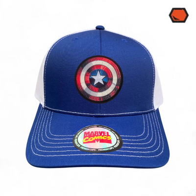Gorra Marvel Captain America The First Avenger Azul/Blanca Tipo Trucker Premium