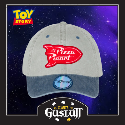 Gorra Toy Story Pizza Planet Beige/Azul Tipo Deslavada