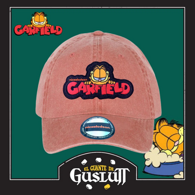 Gorra Garfield Logo Naranja Tipo Deslavada
