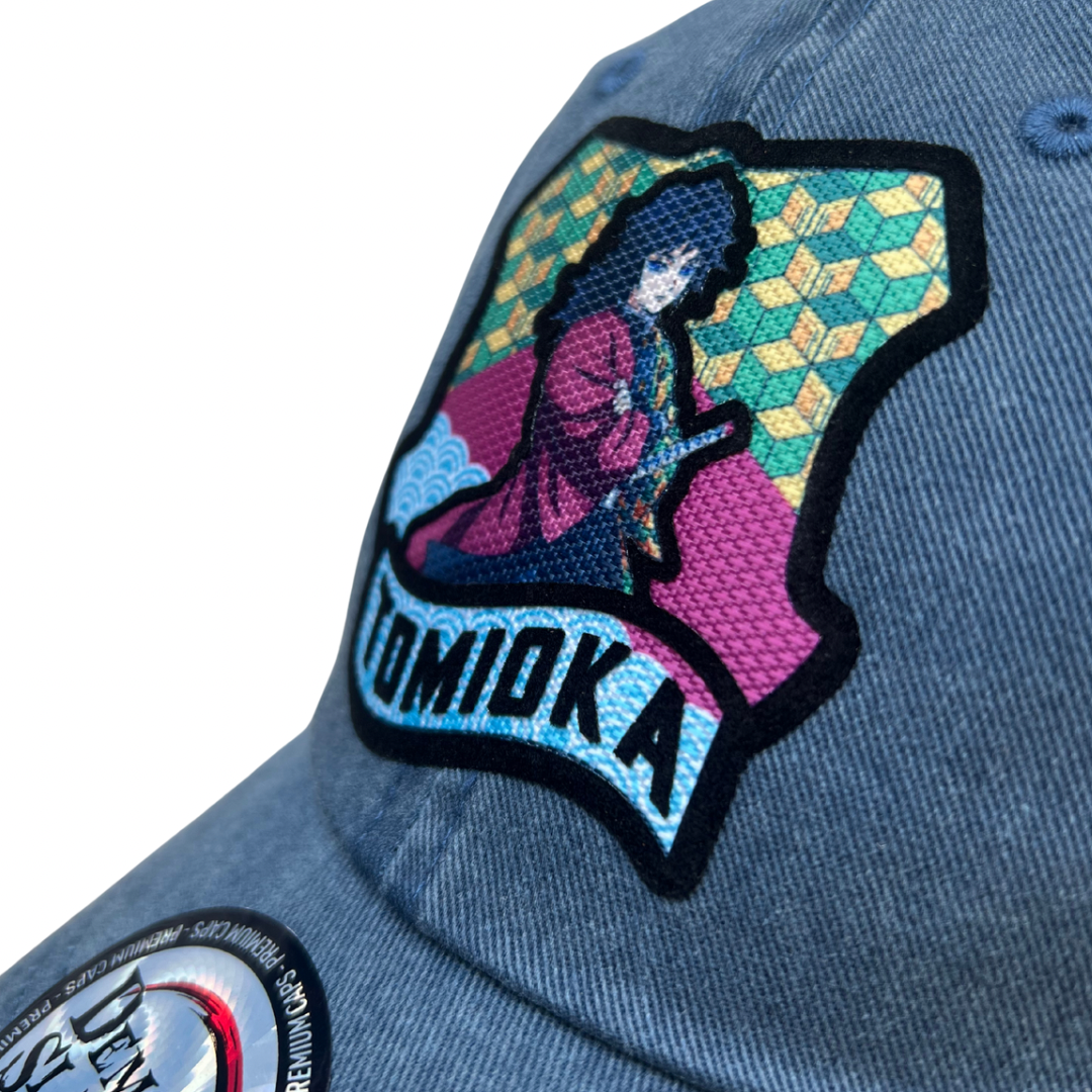 Gorra Demon Slayer: Kimetsu No Yaiba Pilar del Agua Giyu Tomioka Azul Tipo Deslavada
