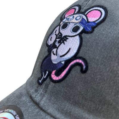 Gorra Demon Slayer: Kimetsu No Yaiba Ratón Shinobi Gris Tipo Deslavada