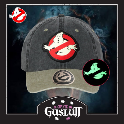 Gorra Ghostbusters Logo Clásico con efecto de brillo en la oscuridad Gris/Beige Tipo Deslavada