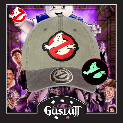 Gorra Ghostbusters Logo Clásico con efecto de brillo en la oscuridad Beige/Café Tipo Deslavada