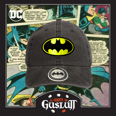 Gorra DC Comics Batman Logo Clásico Gris Tipo Deslavada