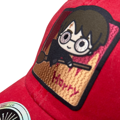 Gorra Harry Potter Chibi Harry Roja Tipo Deslavada