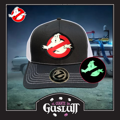 Gorra Ghostbusters Logo Clásico con efecto de brillo en la oscuridad Negra/Blanca Tipo Trucker Premium