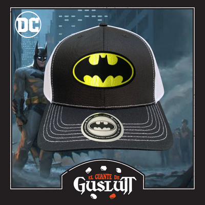 Gorra DC Comics Batman Classic Logo Clásico Negra/Blanca Tipo Trucker Premium