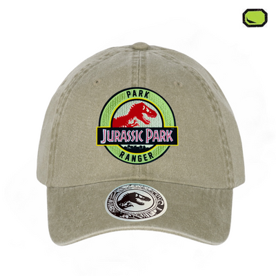 Gorra Jurassic Park Logo Ranger Beige Tipo Deslavada