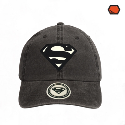 Gorra DC Comics Superman Logo con efecto de brillo en la oscuridad Gris Tipo Deslavada