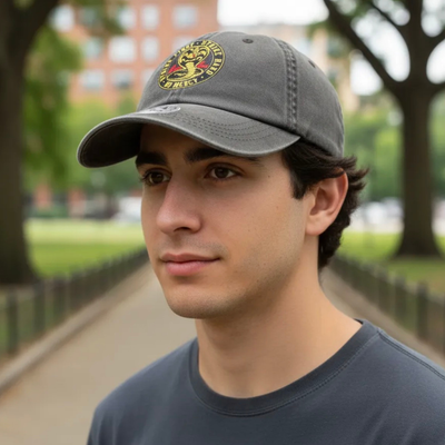 Gorra Cobra Kai Logo Gris Tipo Deslavada