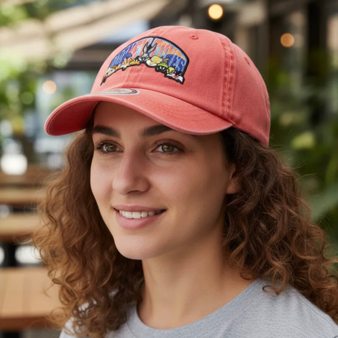 Gorra Looney Tunes That’s all folks Coral Tipo Deslavada