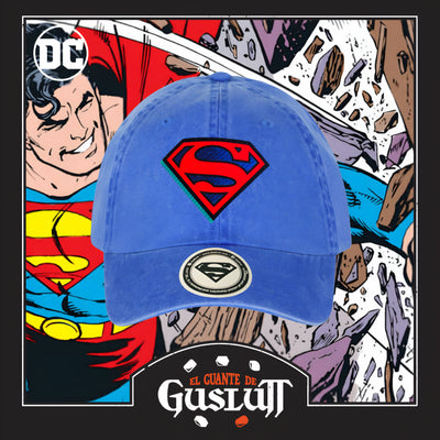 Gorra DC Comics Superman The Man of Steel Azul Royal Tipo Deslavada