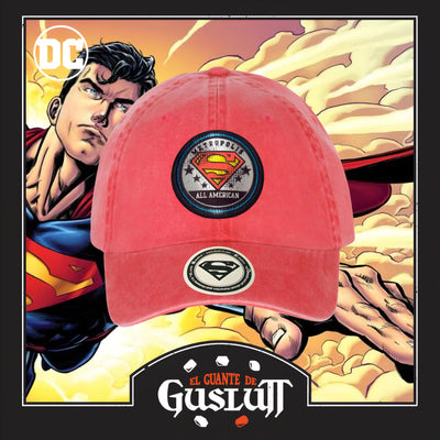 Gorra DC Comics Superman Metropolis All American Roja Tipo Deslavada