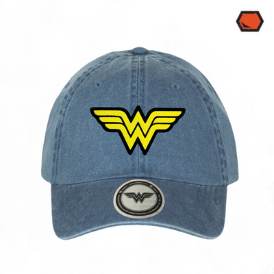 Gorra DC Comics Wonder Woman Logo Clásico Azul Tipo Deslavada