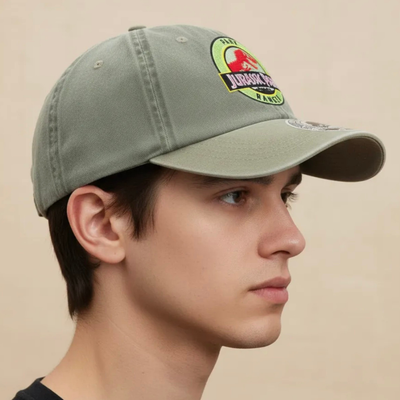 Gorra Jurassic Park Logo Ranger Verde/Beige Tipo Deslavada