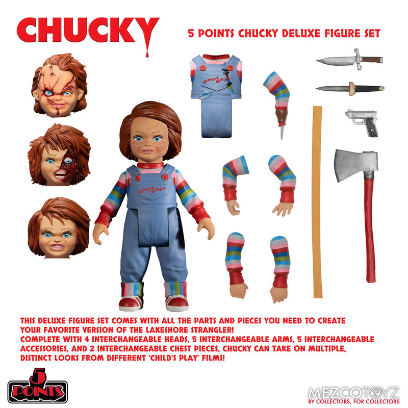 Mezco Toys Child's Play Chucky 5 Points Deluxe Figure Set