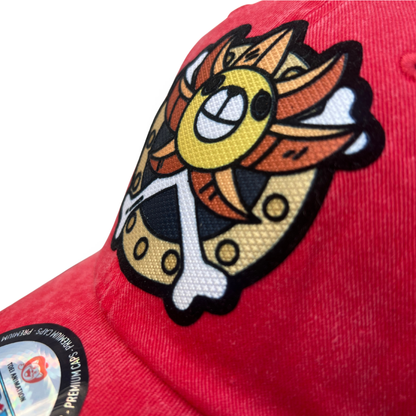 Gorra One Piece Thousand Sunny Roja Tipo Deslavada