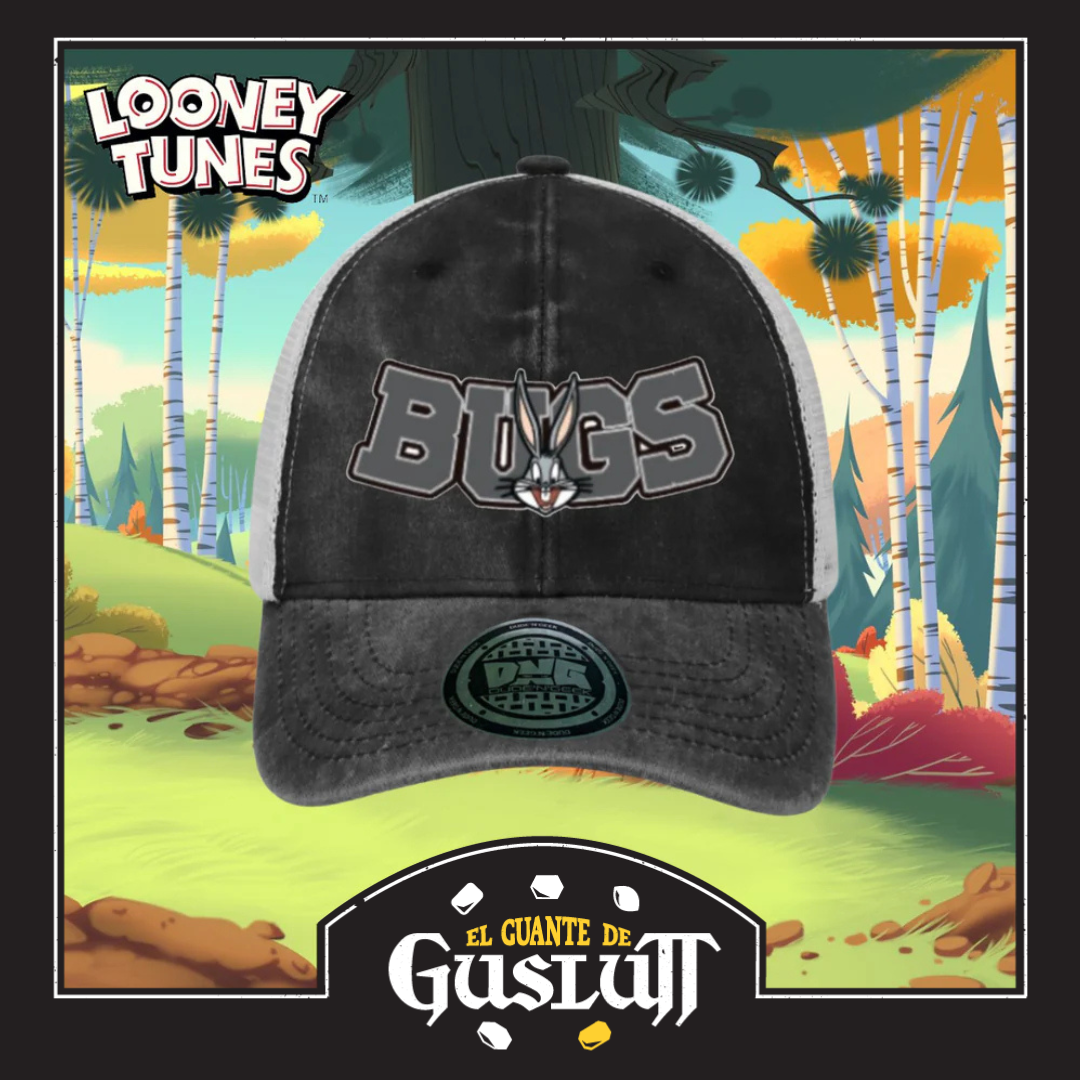 Gorra Looney Tunes “Bugs Bunny Logo” Gris-Blanca Trucker