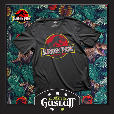 Playera Jurassic Park Logo Rojo Negra