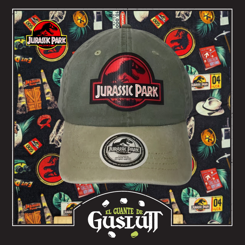 Gorra Jurassic Park Verde-Beige Vintage