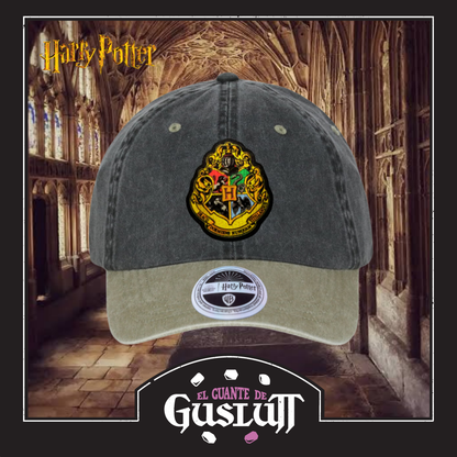 Gorra Harry Potter “Hogwarts School of Witchcraft and Wizardry Crest” Gris-Beige Vintage
