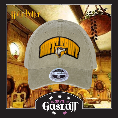 Gorra Harry Potter Hufflepuff “Honesty before glory” Beige Tipo Deslavada