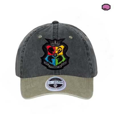 Gorra Harry Potter Hogwarts “Never tickle a sleeping dragon”  Gris/Beige Tipo Deslavada