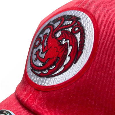 Gorra Game of Thrones Targaryen Crest Roja Tipo Deslavada