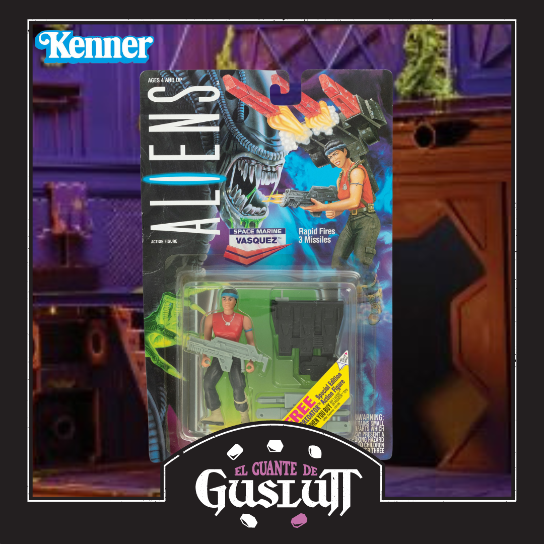 Figura Retro Kenner Aliens Space Marine Vasquez con acción de ataque