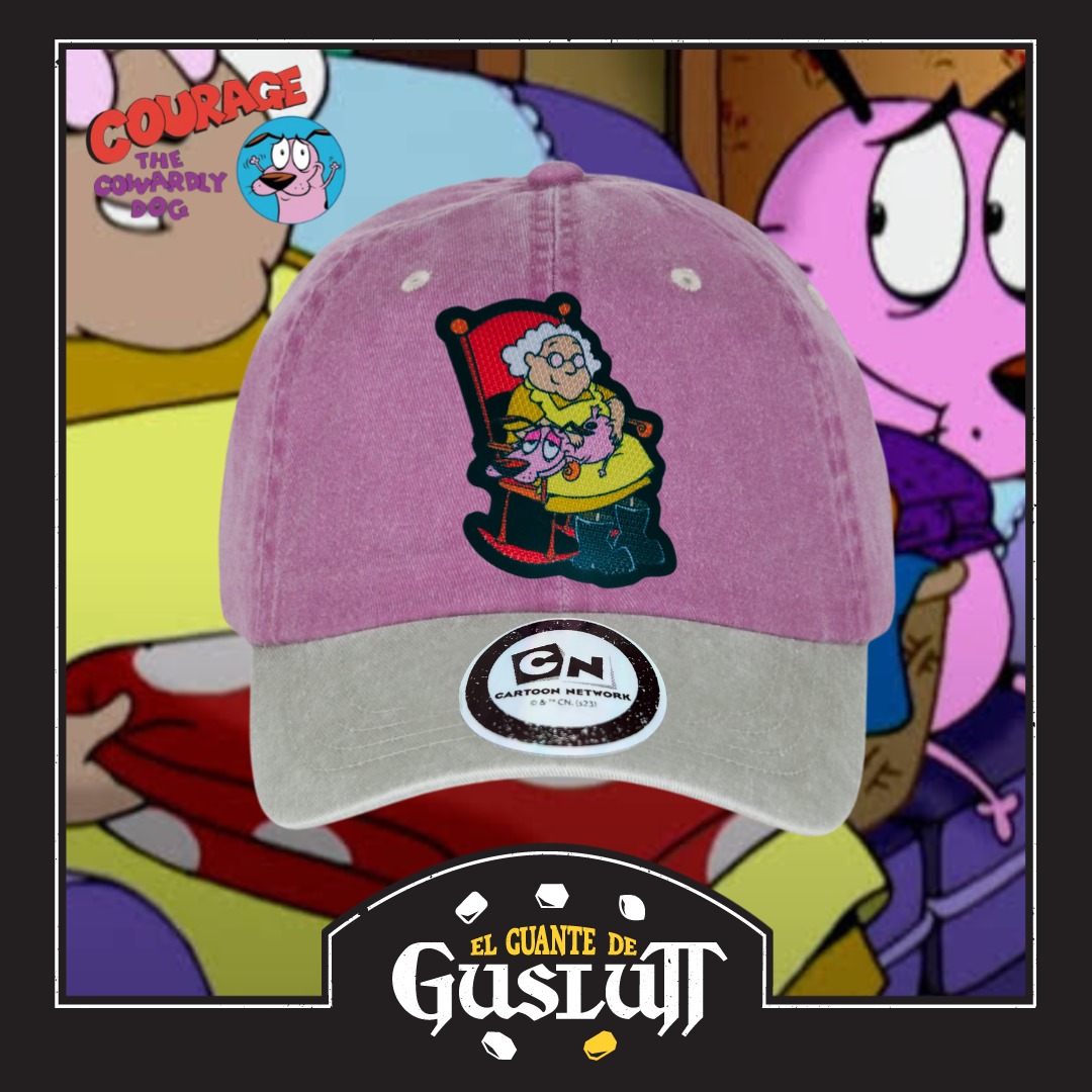 Gorra Cartoon Network Coraje el perro Cobarde “Courage & Muriel” Uva-Beige Vintage