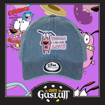 Gorra Cartoon Network Coraje el perro Cobarde “Things I Do For Love” Azul Vintage