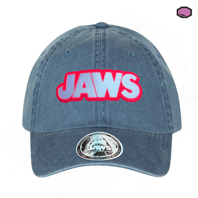 Gorra Jaws Logo Clásico Azul Tipo Deslavada