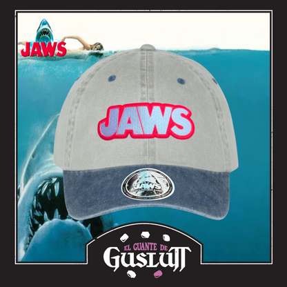 Gorra Jaws “Classic Logo” Beige-Azul Vintage