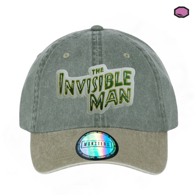 Gorra Universal Monsters The Invisible Man Logo Clásico Verde/Beige Tipo Deslavada