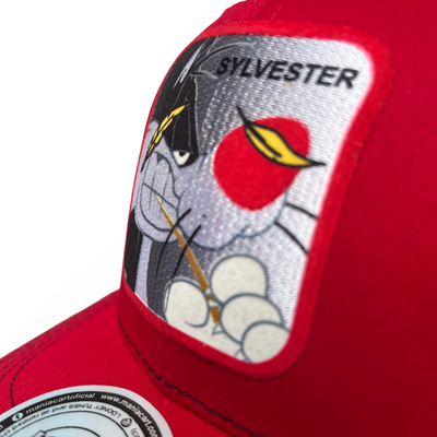Gorra Looney Tunes Sylvester Cat Roja/Negra Tipo Trucker Premium