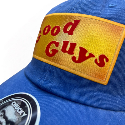 Gorra Chucky Good Guys Logo Azul Royal Tipo Deslavada