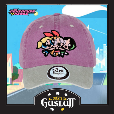 Gorra Cartoon Network The Powerpuff Girls Uva/Beige Tipo Deslavada