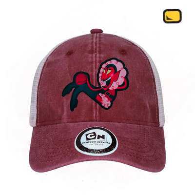 Gorra Cartoon Network The Powerpuff Girls Roja/Blanca Tipo Trucker Deslavada