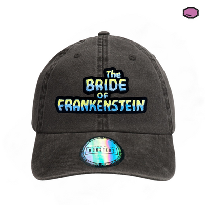 Gorra Universal Monsters The Bride of Frankenstein Logo Clásico Gris Tipo Deslavada