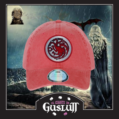 Gorra Game of Thrones Targaryen Crest Roja Tipo Deslavada