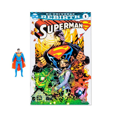Set de Cómic y Mini Figura Mcfarlane Toys DC Multiverse Page Punchers Superman Rebirth