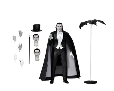 Figura NECA Universal Monsters Dracula Edición Blanco y Negro Versión Ultimate