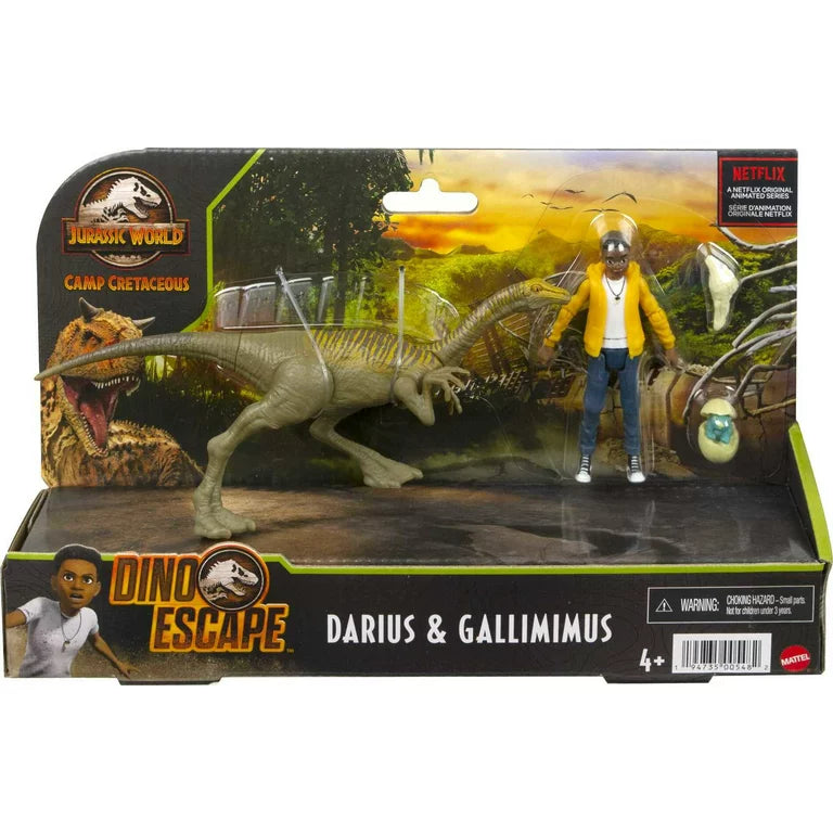 Jurassic World Camp Cretaceous Darius and Gallimimus Figure Set